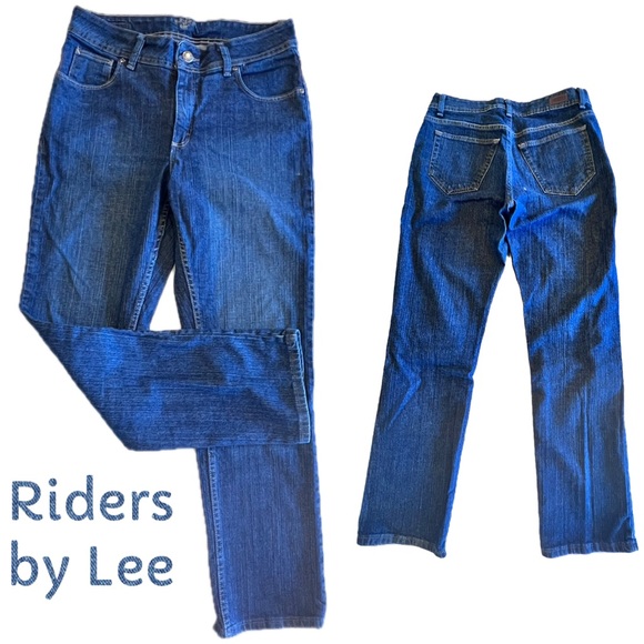 Lee Denim - Riders by Lee Women's Dark Blue Straight Leg Jeans Sz 10M Hole by back pocket